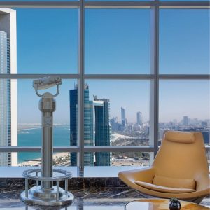 Etihad Tower Observation Deck with coffee or tea and slice of cake Experiences